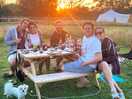 First night with a bbq and sunset