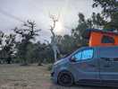 Sunset van in pitch