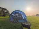 Sunset over the camping field