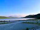 View of lake bala from path into town
