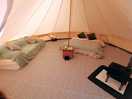Inside the bell tent