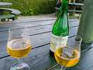 The bar has a good selection of drinks including local cidre. also served tea, coffee & ice creams
