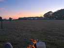 Evening fire pit and sunset