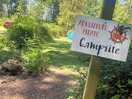 Path to campsite, toilets, washing up station and showers close to campsite