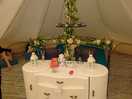 Inside tent
