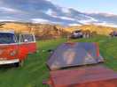 We set up at the bottom edge of the campsite. looking northeast towards dunnerdale.