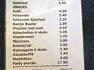 Cafe menu