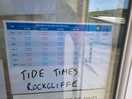 Handy tide times for the beach 200 yards away