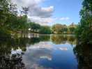 A view across the fishing lake.