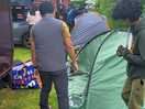 Setting up our tent