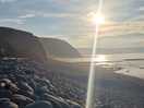 View from local beach 20-25 min walk from site