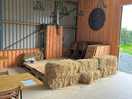 Inside barn