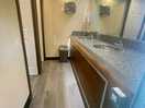 Inside one of the toilet blocks