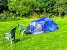 Comfortable, serene setting to pitch the tent.