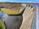The dam, halfway around the lake