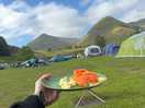 Tasty breakfast with a view