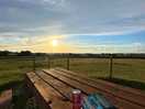 The sun sets beautifully over the site, and the picnic bench was a welcome addition.