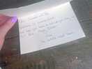 A lovely note left for us when we arrived