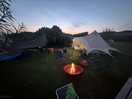 Night time fire pit