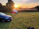 Unthank lane farm campsite on a late august morning.