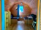Inside camping pod
