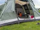 Tent up.