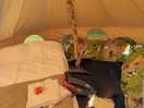 Inside the bell tent