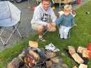 Camp fire toast