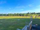 View from outside the facilities block, nice benches to watch the sunset
