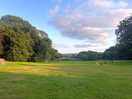 The playing field next to the pool. this is where the weekly summer fete takes place.
