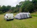 Pitched on the back of the hill out of the wind.