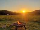 Fire at sunset