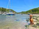 Narla enjoying the harbour at solva
