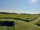Our view for our morning coffee, sun is on the field all day.