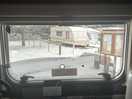 View from the motorhome on a snowy morning