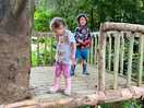 Playing in the treehouse