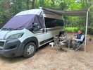 Pitched under the trees
