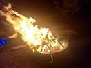 Durin the night a closed fire off the groud