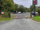 View of the carpark / hard standing. gate is closed at night.