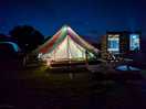 Bell tent during night