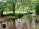 The stream running through the middle of the site