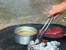 Grill is supplied by jamie logs and fire lighters are brought on site.