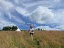 View up to the bell tent