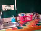 Washroom and loan library.