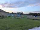 Sunset over the camping field