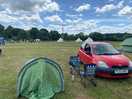 First night pitched on one of the big fields