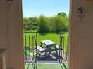 View looking outside of sid’s nest shepherds hut.