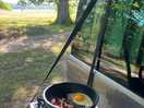 View while cooking breakfast.