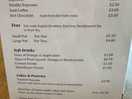 Cafe menu