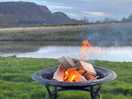 View from our pitch with one of freda’s fire pits!